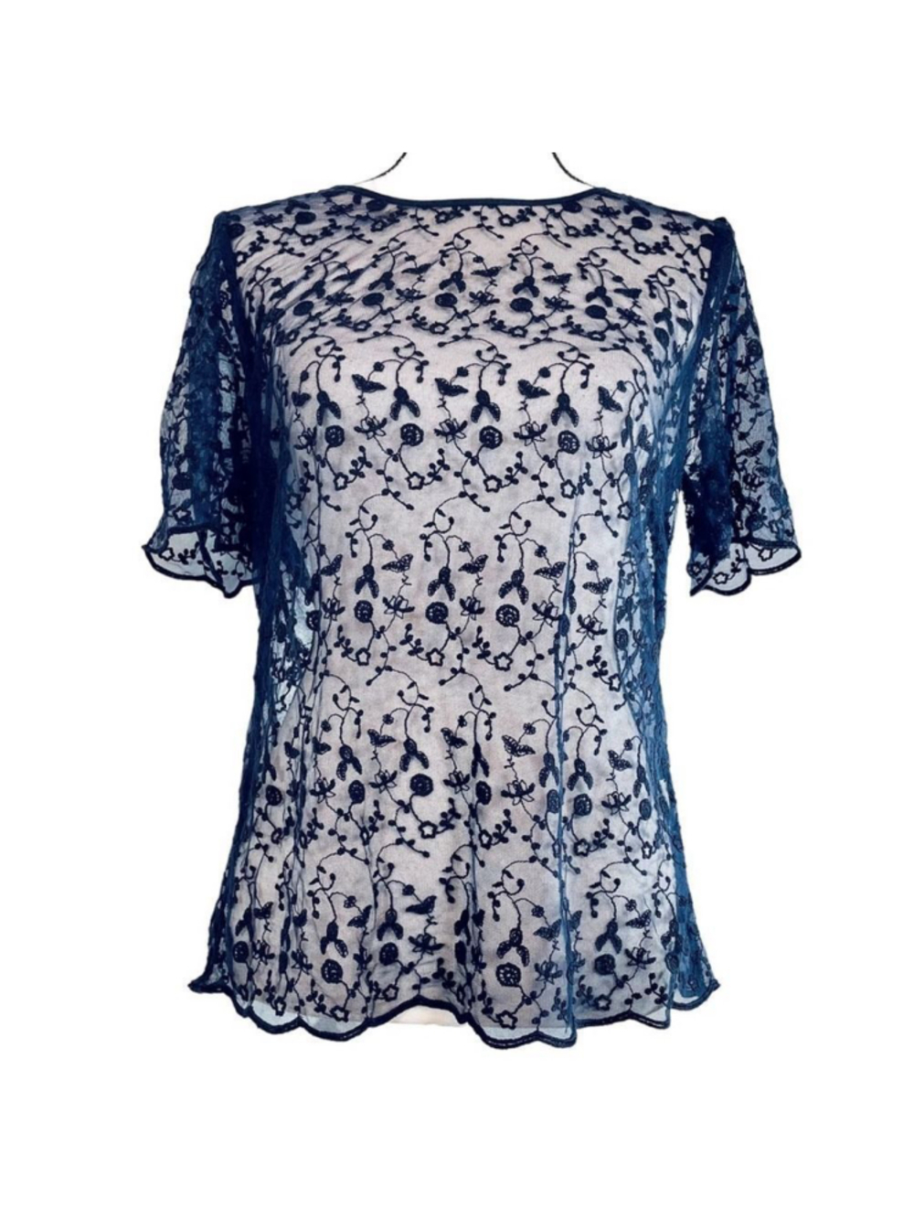 Jack Wills Sheer Floral Short Sleeve Blouse
